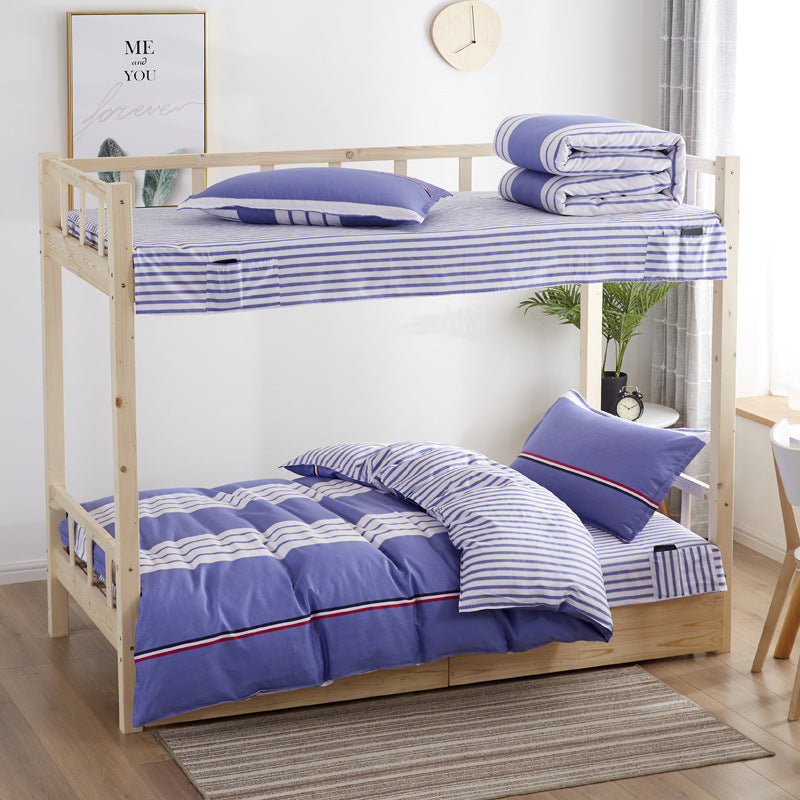 HKM-270163 Cotton Non-Slip Three-Piece Bedding Set for Dormitory - 0.9m, 1.0m, 1.2m Sizes