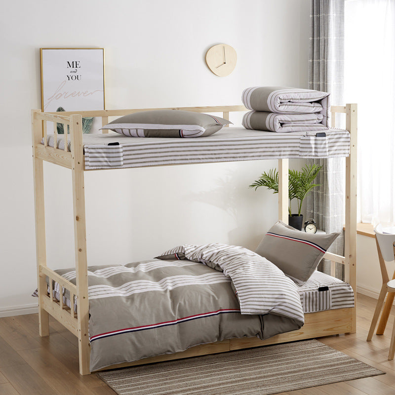 HKM-270163 Cotton Non-Slip Three-Piece Bedding Set for Dormitory - 0.9m, 1.0m, 1.2m Sizes