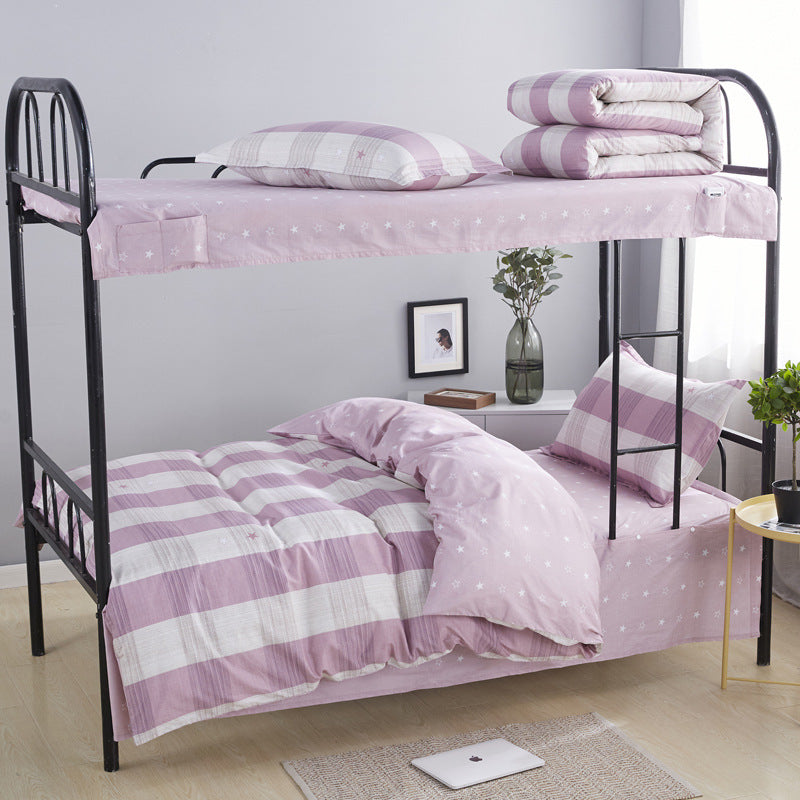 HKM-270163 Cotton Non-Slip Three-Piece Bedding Set for Dormitory - 0.9m, 1.0m, 1.2m Sizes