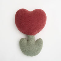 HKM-270291 Cushion Teddy Plush Flower Pillow - Tulip, Rose, and Clover Design