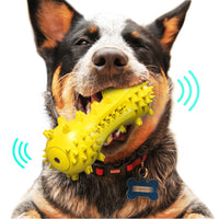 HKM-270291 Talking Dog Toothbrush Toy in Blue, Green, and Yellow - TPR Material