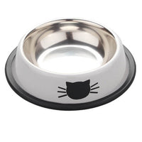 HKM-270355 Durable Stainless Steel Pet Bowl with Non-Slip Rubber Base and Fade-Resistant Design