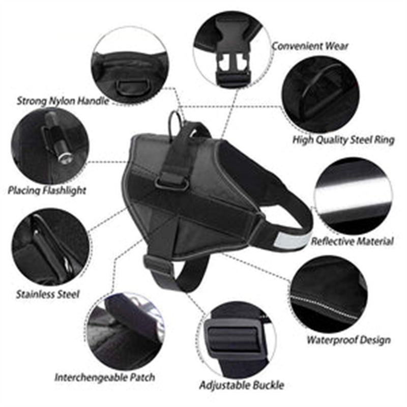 HKM-270355 Reflective Pet Dog Vest Harness with Leash - Fashion & Simplicity in Durable Cloth
