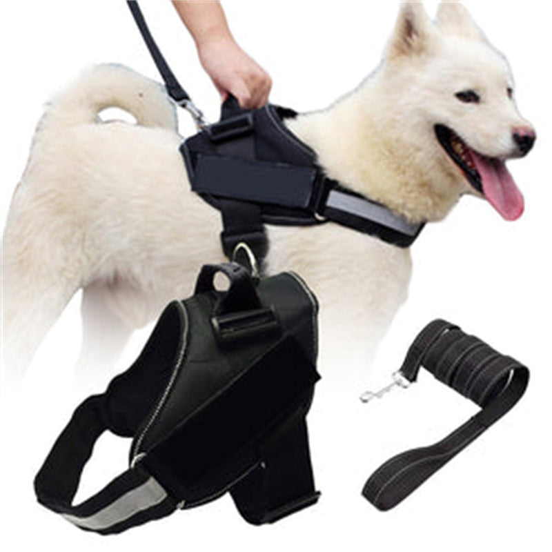 HKM-270355 Reflective Pet Dog Vest Harness with Leash - Fashion & Simplicity in Durable Cloth