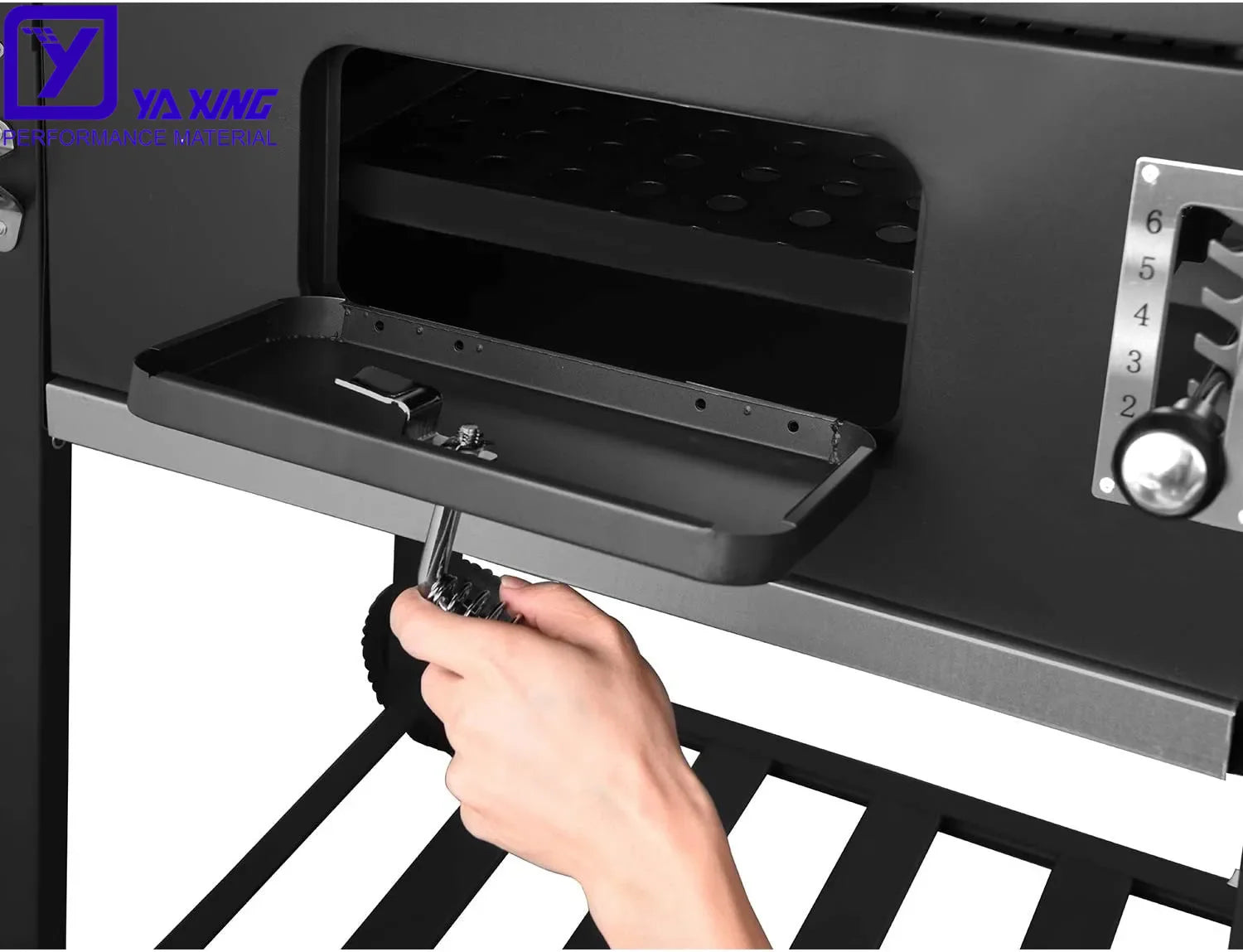 KTX-270355 Stainless Steel Charcoal Grill with Trolley - Outdoor BBQ Table Grill