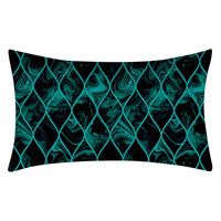 HKM-270547 Teal Geometric Abstraction Lumbar Cushion Cover - Peach Skin Material, 30x50cm