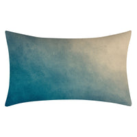 HKM-270547 Teal Geometric Abstraction Lumbar Cushion Cover - Peach Skin Material, 30x50cm