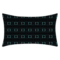 HKM-270547 Teal Geometric Abstraction Lumbar Cushion Cover - Peach Skin Material, 30x50cm
