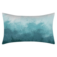 HKM-270547 Teal Geometric Abstraction Lumbar Cushion Cover - Peach Skin Material, 30x50cm