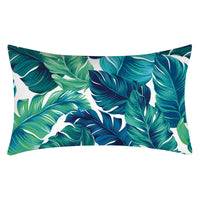 HKM-270547 Teal Geometric Abstraction Lumbar Cushion Cover - Peach Skin Material, 30x50cm