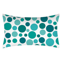 HKM-270547 Teal Geometric Abstraction Lumbar Cushion Cover - Peach Skin Material, 30x50cm