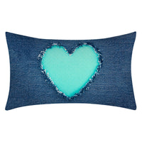 HKM-270547 Teal Geometric Abstraction Lumbar Cushion Cover - Peach Skin Material, 30x50cm