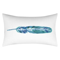 HKM-270547 Teal Geometric Abstraction Lumbar Cushion Cover - Peach Skin Material, 30x50cm