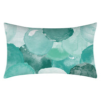 HKM-270547 Teal Geometric Abstraction Lumbar Cushion Cover - Peach Skin Material, 30x50cm