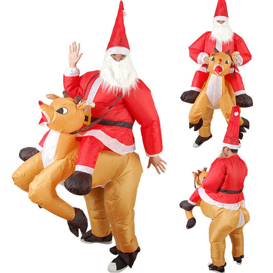 HKM-270611 Inflatable Santa Suit for Adults - Waterproof PU Coated Polyester, Size 150cm-190cm