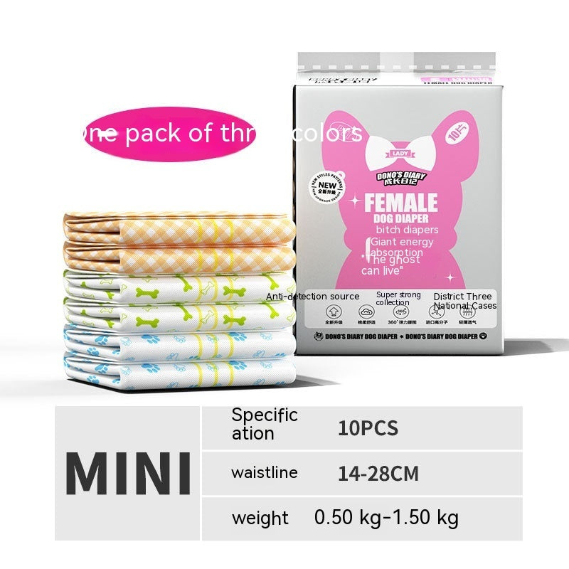 HKM-270675 Disposable Dog & Cat Urinary Diapers - Absorbent Physiological Pants (10 Pack)