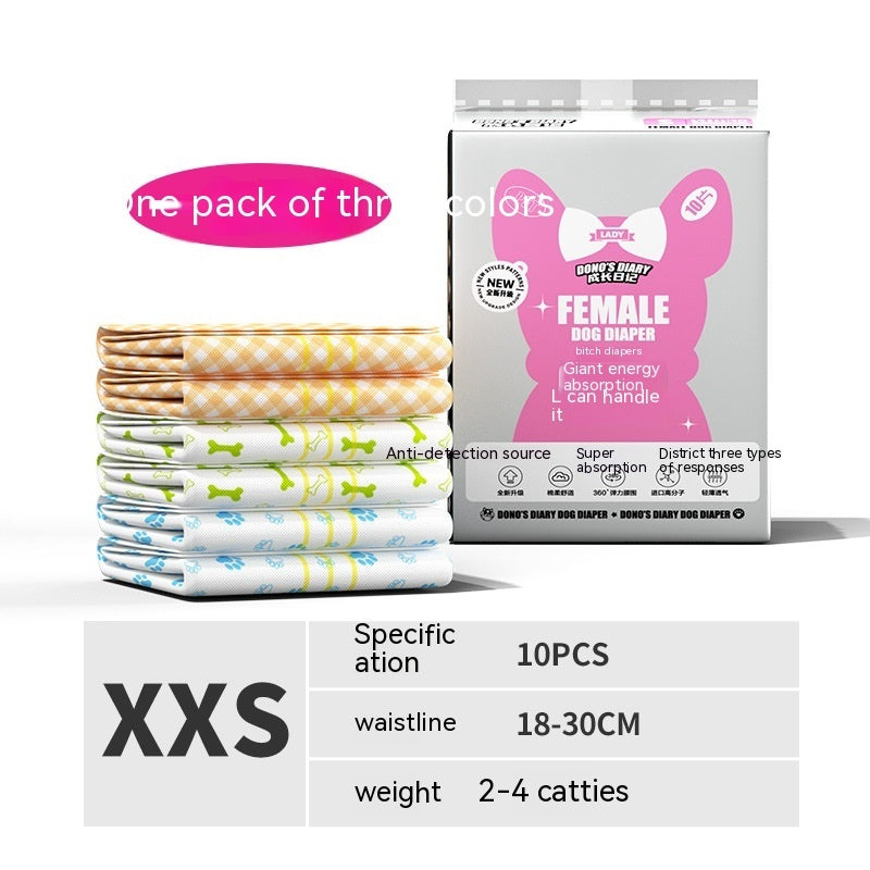 HKM-270675 Disposable Dog & Cat Urinary Diapers - Absorbent Physiological Pants (10 Pack)