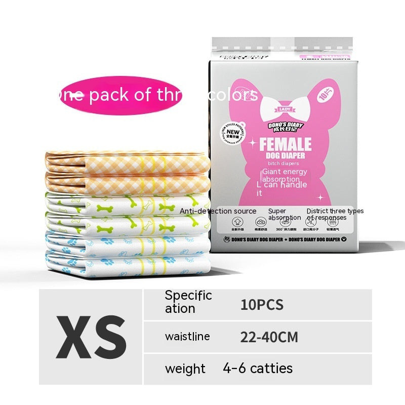 HKM-270675 Disposable Dog & Cat Urinary Diapers - Absorbent Physiological Pants (10 Pack)