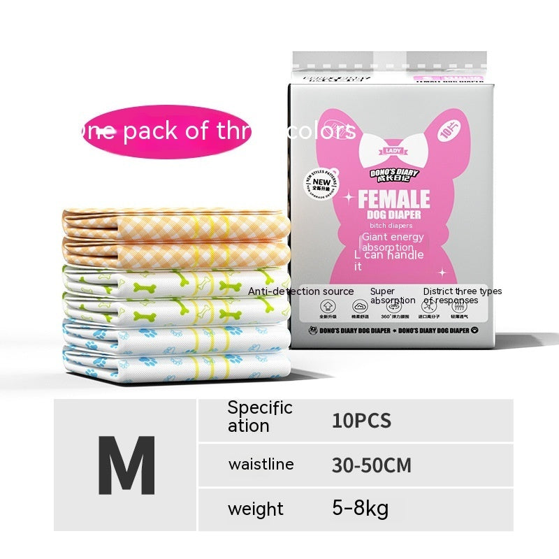 HKM-270675 Disposable Dog & Cat Urinary Diapers - Absorbent Physiological Pants (10 Pack)