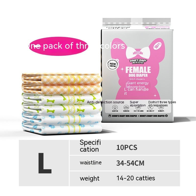 HKM-270675 Disposable Dog & Cat Urinary Diapers - Absorbent Physiological Pants (10 Pack)