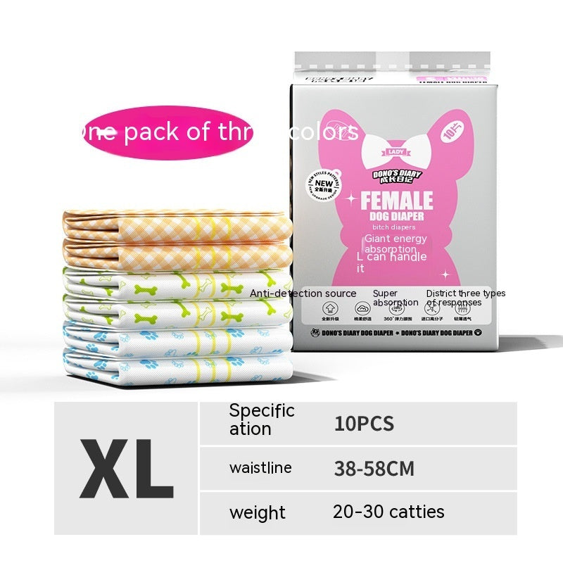 HKM-270675 Disposable Dog & Cat Urinary Diapers - Absorbent Physiological Pants (10 Pack)