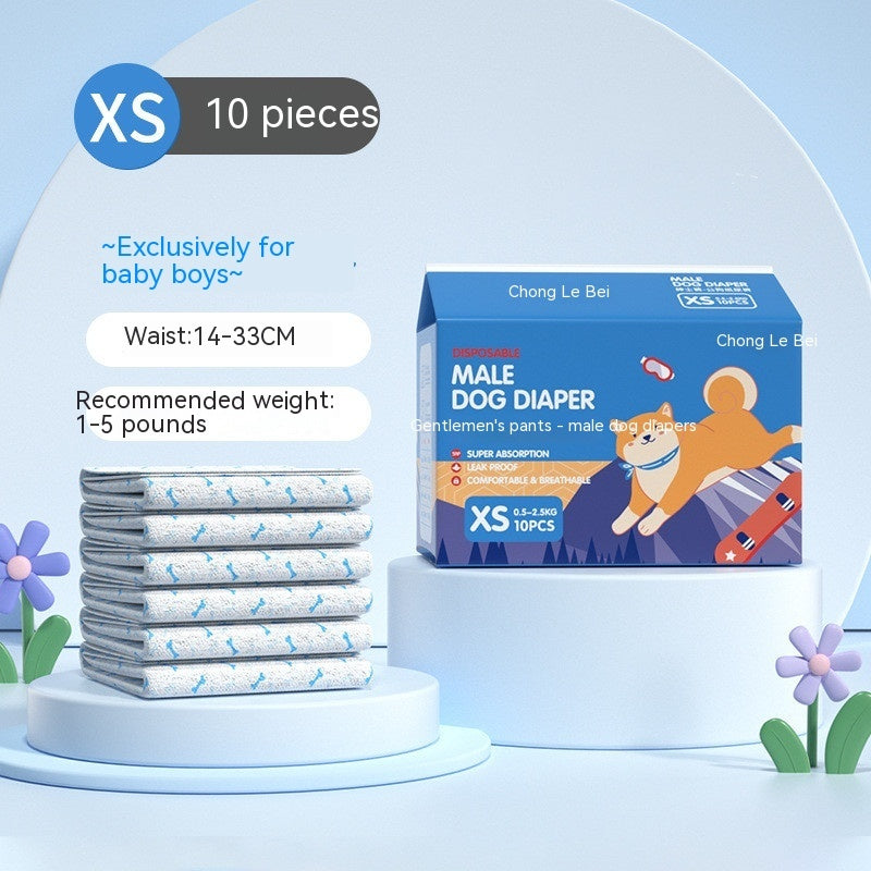 HKM-270675 Disposable Dog & Cat Urinary Diapers - Absorbent Physiological Pants (10 Pack)