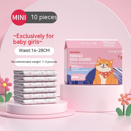 HKM-270675 Disposable Dog & Cat Urinary Diapers - Absorbent Physiological Pants (10 Pack)