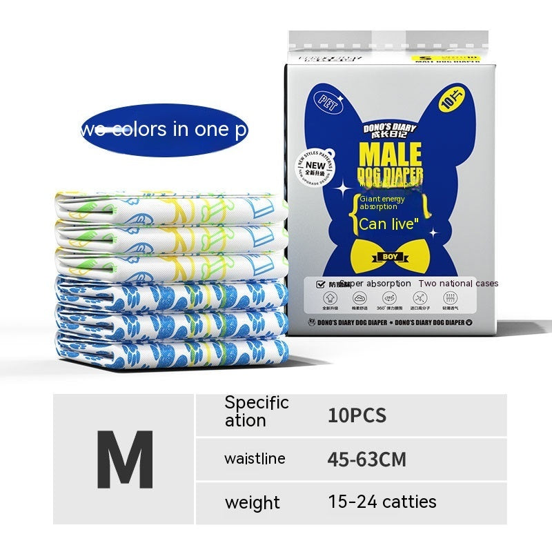 HKM-270675 Disposable Dog & Cat Urinary Diapers - Absorbent Physiological Pants (10 Pack)