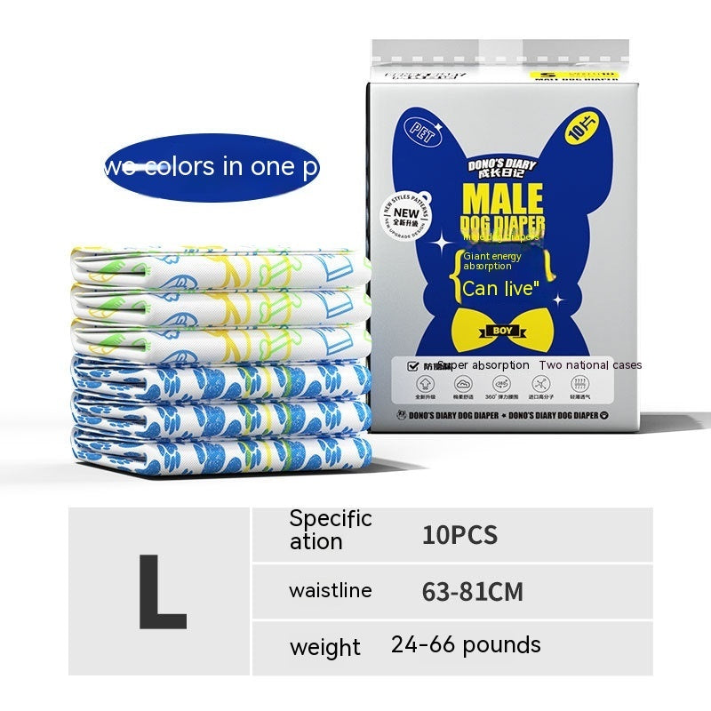 HKM-270675 Disposable Dog & Cat Urinary Diapers - Absorbent Physiological Pants (10 Pack)