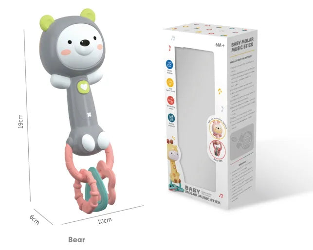 HKM-270803 Musical Soft Animal Rattle Toy for Newborns and Toddlers