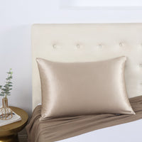 HKM-270803 Solid Color Mulberry Silk Zipper Pillowcase - Modern Simplicity, Available in 19mm & 22mm Sizes