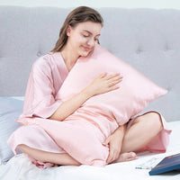 HKM-270803 Solid Color Mulberry Silk Zipper Pillowcase - Modern Simplicity, Available in 19mm & 22mm Sizes