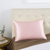 HKM-270803 Solid Color Mulberry Silk Zipper Pillowcase - Modern Simplicity, Available in 19mm & 22mm Sizes