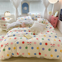 HKM-270995 Floral Rabbit Cotton Bedding Set – Three or Four Piece Pastoral Design with Quilt Cover and Bed Sheet