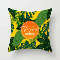 HKM-271059 Super Soft Peach Skin Fleece Pillowcase with Creative Plant Design, 45x45CM