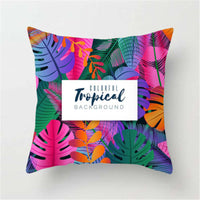 HKM-271059 Super Soft Peach Skin Fleece Pillowcase with Creative Plant Design, 45x45CM