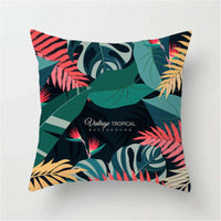 HKM-271059 Super Soft Peach Skin Fleece Pillowcase with Creative Plant Design, 45x45CM