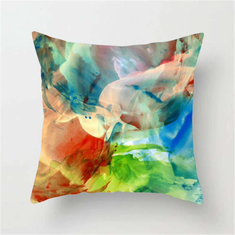 HKM-271059 Super Soft Peach Skin Fleece Pillowcase with Creative Plant Design, 45x45CM
