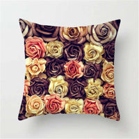 HKM-271059 Super Soft Peach Skin Fleece Pillowcase with Creative Plant Design, 45x45CM