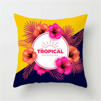 HKM-271059 Super Soft Peach Skin Fleece Pillowcase with Creative Plant Design, 45x45CM