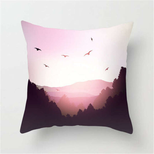 HKM-271059 Super Soft Peach Skin Fleece Pillowcase with Creative Plant Design, 45x45CM