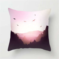 HKM-271059 Super Soft Peach Skin Fleece Pillowcase with Creative Plant Design, 45x45CM