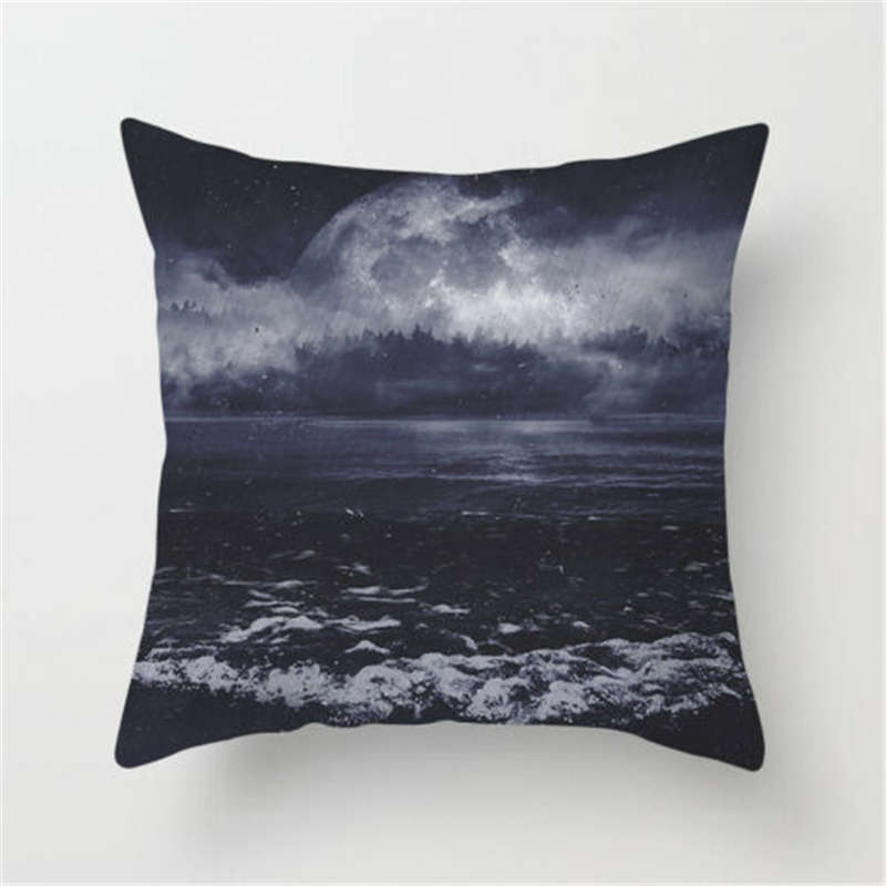 HKM-271059 Super Soft Peach Skin Fleece Pillowcase with Creative Plant Design, 45x45CM