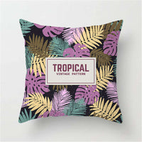 HKM-271059 Super Soft Peach Skin Fleece Pillowcase with Creative Plant Design, 45x45CM