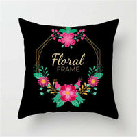 HKM-271059 Super Soft Peach Skin Fleece Pillowcase with Creative Plant Design, 45x45CM