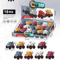 HKM-271251 Dinosaur Pull Back Car Toy - Mecha Style Inertia Vehicle for Kids Ages 5 and Up
