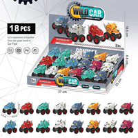HKM-271251 Dinosaur Pull Back Car Toy - Mecha Style Inertia Vehicle for Kids Ages 5 and Up