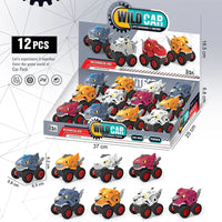 HKM-271251 Dinosaur Pull Back Car Toy - Mecha Style Inertia Vehicle for Kids Ages 5 and Up