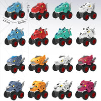 HKM-271251 Dinosaur Pull Back Car Toy - Mecha Style Inertia Vehicle for Kids Ages 5 and Up