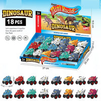 HKM-271251 Dinosaur Pull Back Car Toy - Mecha Style Inertia Vehicle for Kids Ages 5 and Up